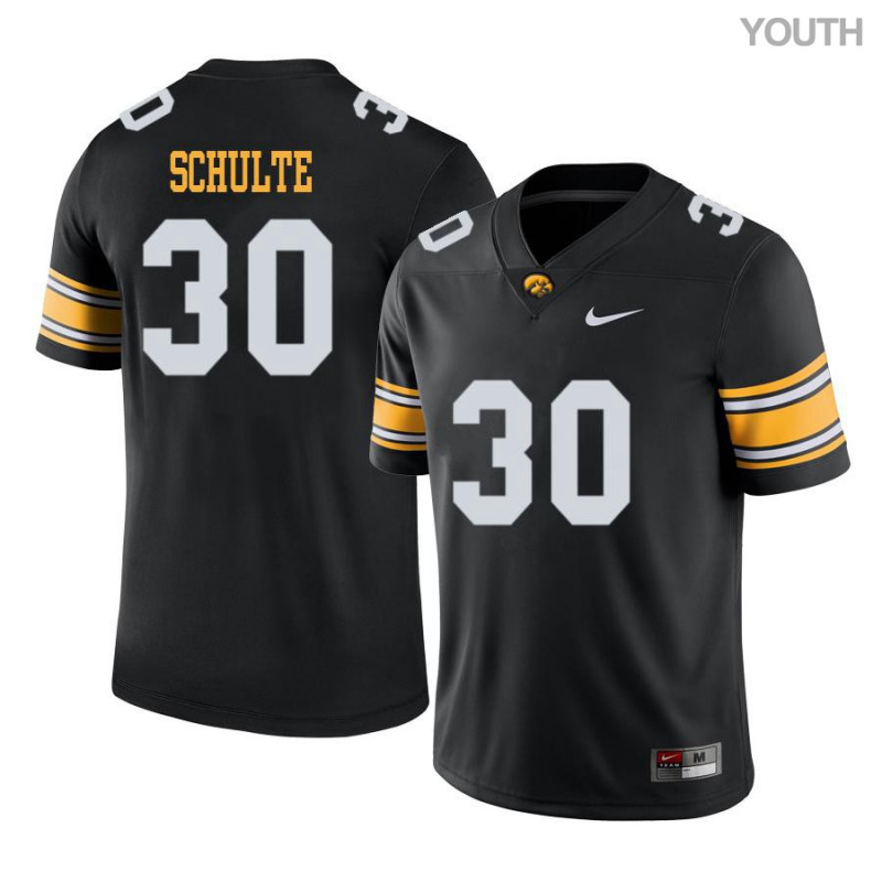 Youth Iowa Hawkeyes NCAA #30 Quinn Schulte Black Authentic Nike Alumni Stitched College Football Jersey FM34H18NW